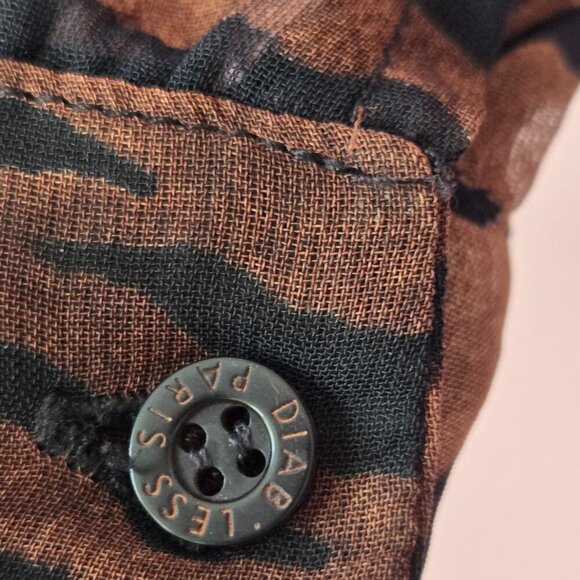 Diab'less Vintage Tiger Print Sheer Blouse size 2. Made in France - Picture 9 of 11